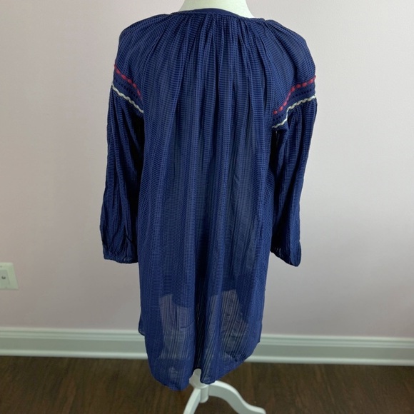 Anthropologie Conditions Apply dress blue tassels long sleeve size S - Picture 5 of 9